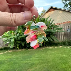 Stained Glass Inspired Monstera Leaf Polymer Clay Dangly Earrings