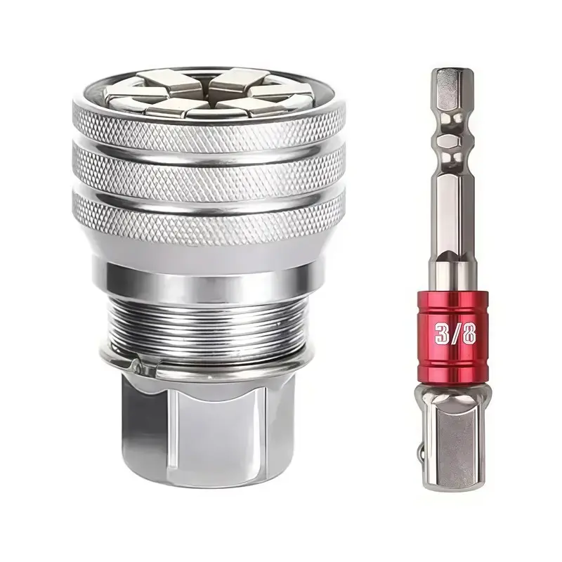 Multi-Function Universal Socket Wrench Tool, Adjustable for 3/8" Drive, Alloy Steel Material, Ideal for Ratchet Torque Wrench & Power Drill, Multifunctional Socket Wrench