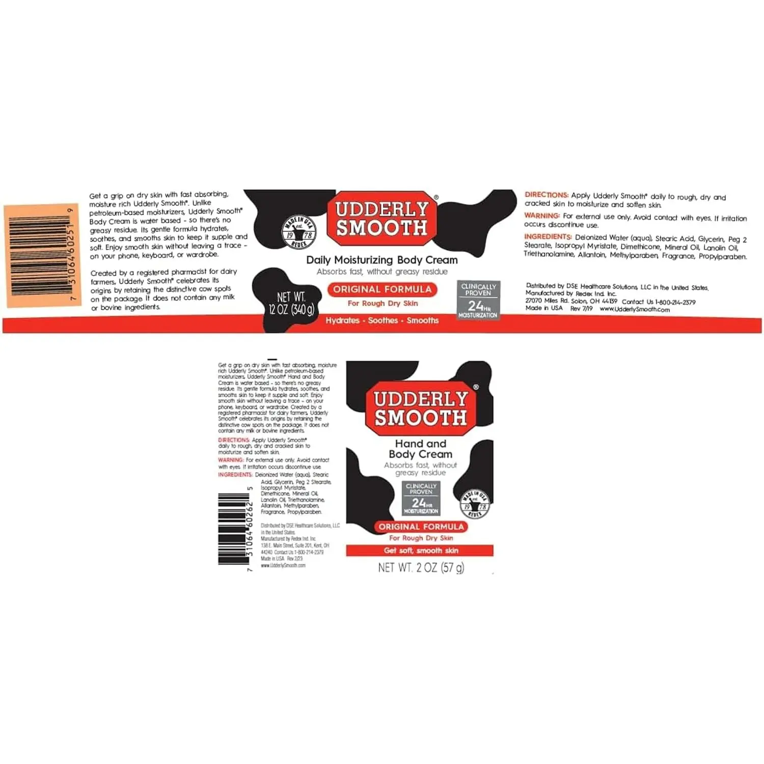 Udderly Smooth Hand Cream and Body Cream Moisturizer Set | Helps with dry, rough & irritated skin, fast-absorbing 24-hour hydration, dermatologist tested, hand + body cream set