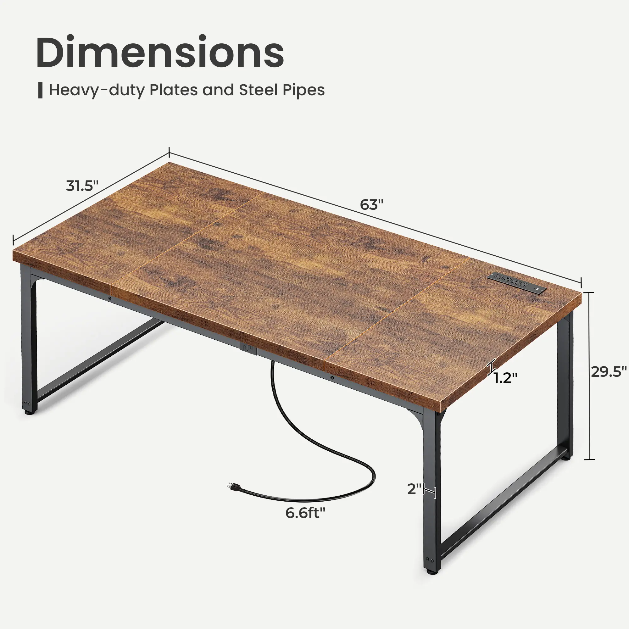 63 x 31.5 Rustic Brown