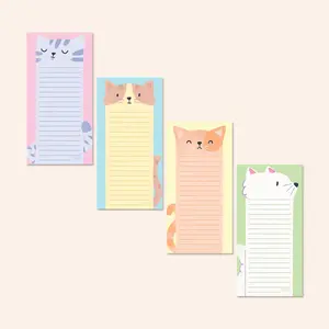 SWEETZER & ORANGE Magnetic Notepads for Refrigerator 4 Pack - Magnetic Note Pad for Fridge Sets - 3.5” x 7”, 45 Pages
