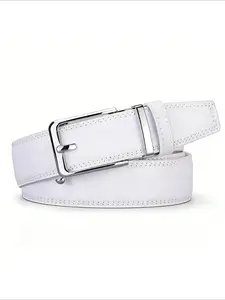 Click Belts for Men Luxury Brand Designer White Automatic Buckle Genuine Leather Men's Jeans High Quality Waist Male Straps