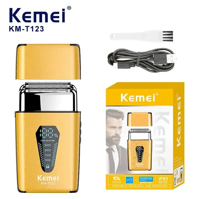 Electric Foil Shaver, 1 Box Rechargeable Beard Trimmer, Professional Hair Trimmer for Men, USB Rechargeable Shaver, Great for Barbershop Salon Home Use
