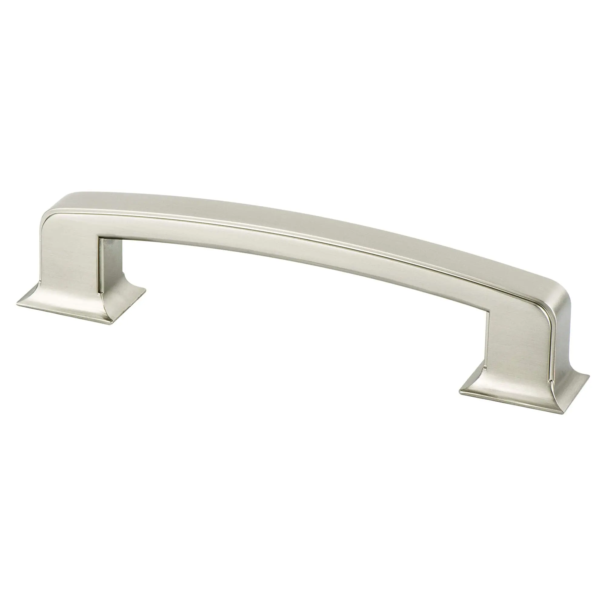 Berenson 4076-1BPN-P Hearthstone Pull, 6 in. CC, Brushed Nickel Finish, 7-3/8 in. Size, Thick Design Elements, Adds Warmth to Any Space