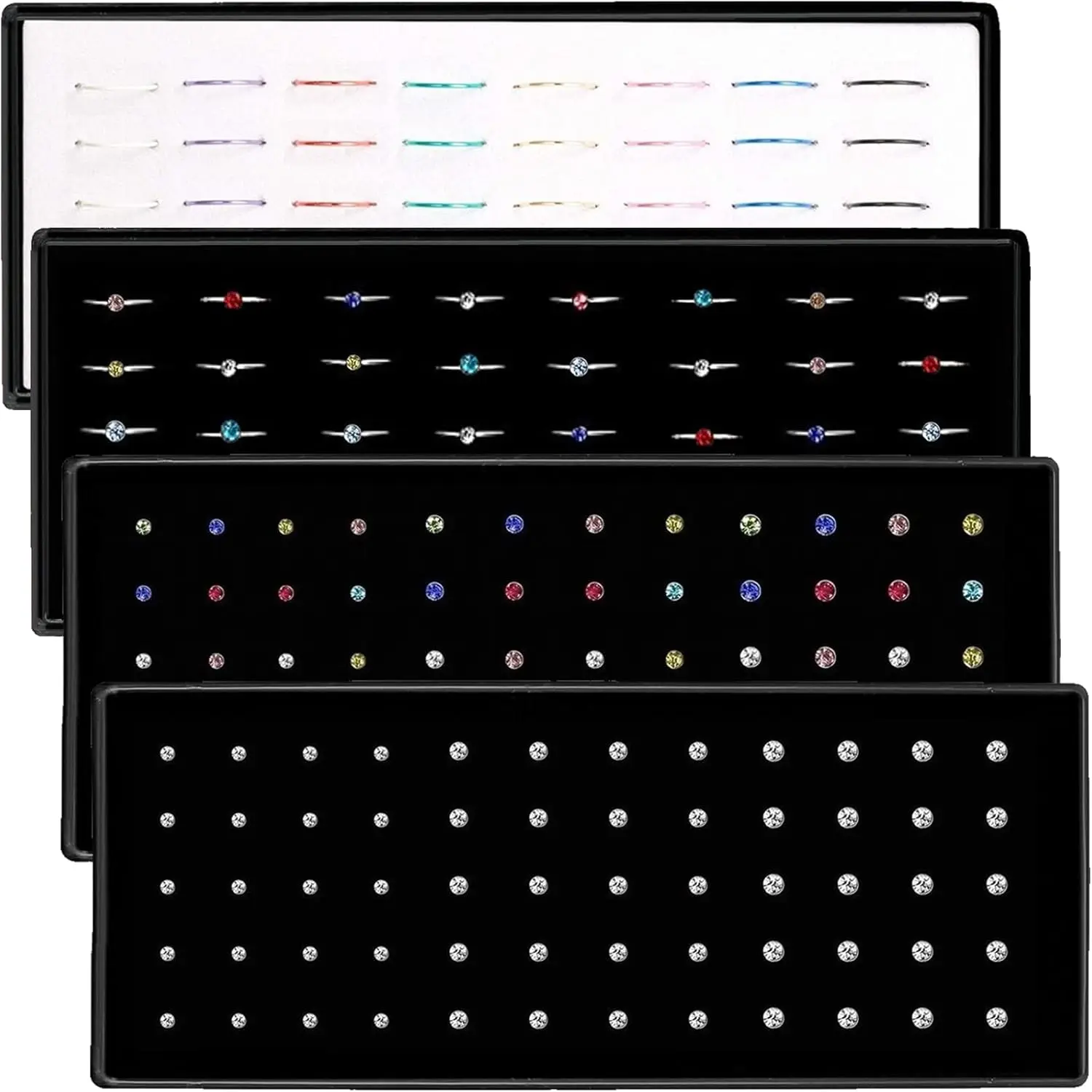 Hypoallergenic Stainless Steel Nose Piercing Jewelry Set - Piercing Studs, Hoops, Body Jewelry for Women and Men, Straight/L-Shape/Screw Shaped Designs, 1.5-2.5mm Rhinestone Options, Septum Piercing Jewelry, Dainty Body Jewelry