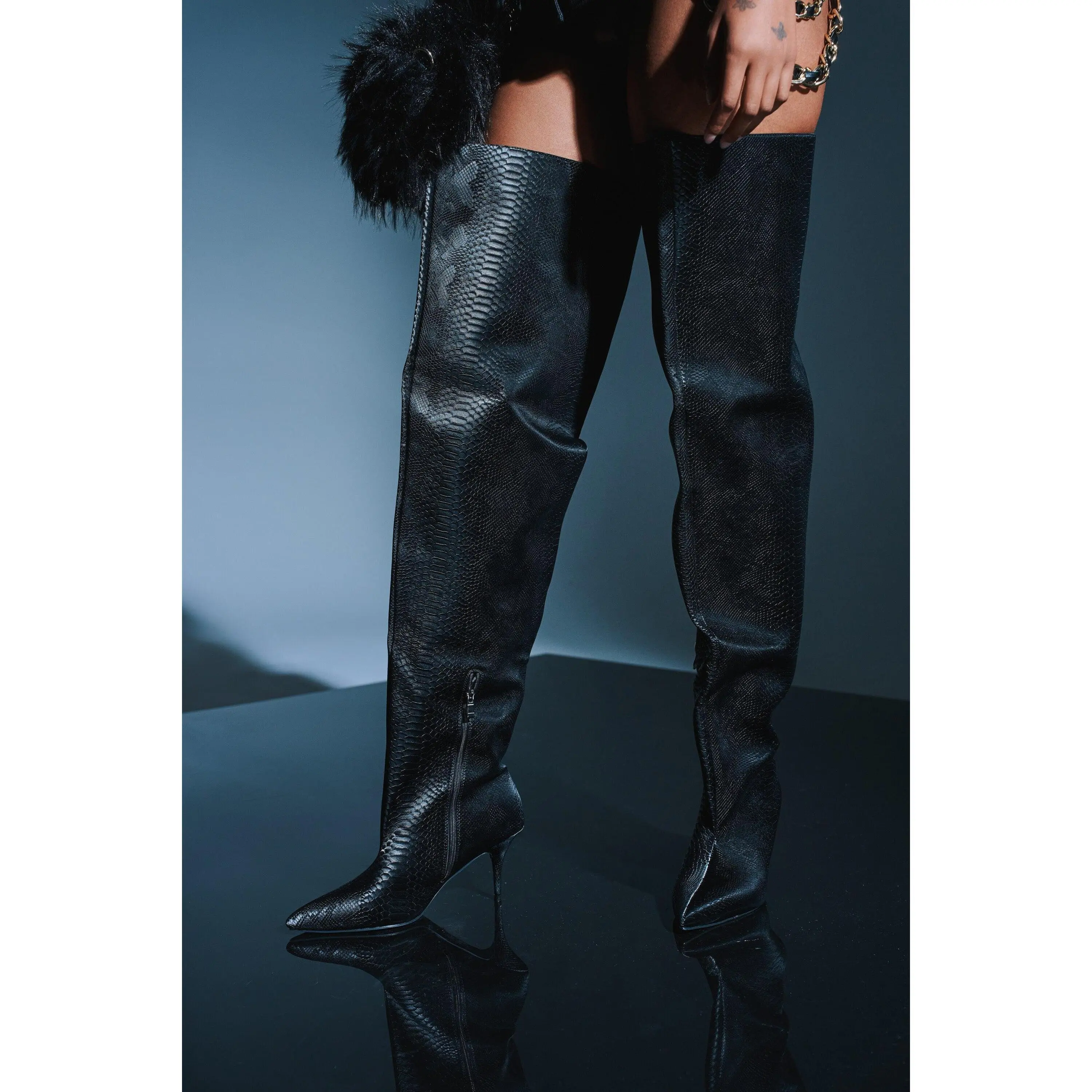 AZALEA WANG HALINA BLACK SNAKE THIGH HIGH BOOT - TikTok Shop AZALEA WANG HALINA BLACK SNAKE THIGH HIGH BOOT - TikTok Shop