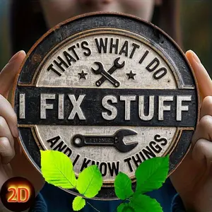 Vintage I Fix Stuff I Know Things Metal Sign Rustic Garage Decor For Mechanics And Workshop Perfect Man Cave Gift Weathered Finish Wall Art