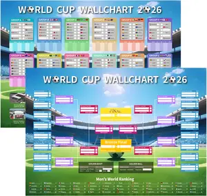 World Cup Schedule 2026 Poster 2 Pcs Match Schedule World Cup Merchandise 2026 Soccer Party Decorations Office Home Football Poster 23.6x33 inches Great Gifts for Soccer Fans