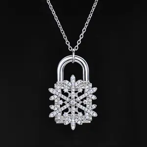 Hip Hop Lock Snowflake Pendant Autumn Winter Accessories Christmas Ornaments Men and Women fashion High Sense  iced cuban  Punk Style Hip Hop  Set    necklace Chain hip-hop sterling silver gold Unisex  Chain Set Link Baseball Team Rotating Bracelet