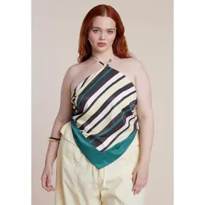 ELOQUII Women's Plus Size Halter Scarf Top