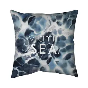 Begin Home Decor 5543-2626-QU23 26 x 26 in. Vitamin Sea - White Bathroom Poly Twill Throw for Home Decor
