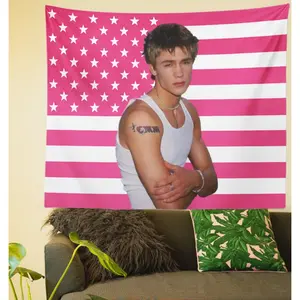 Chad Michael American Pink Funny Poster Murray Suitable for College Dorm Decor Room Decoration Blanket Gift Item Scene Cloth Tapestry with Free Installation Package Home Decor Gifts Outdoor Gatherings