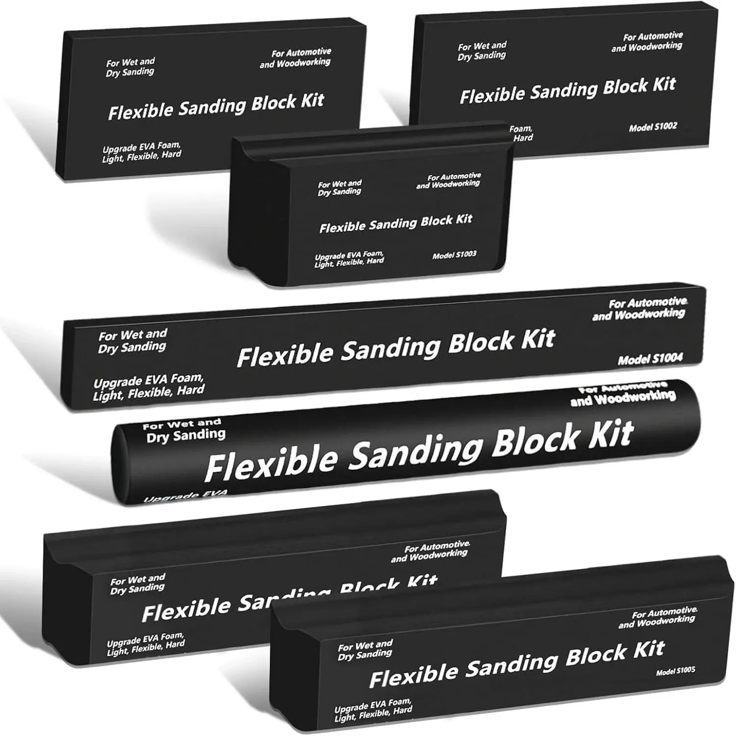 7pcs Sanding Block Kit, Auto Body Sanding Block Set, Flexible Hand Sanding Block Set, Wet Dry Sanding Blocks Auto Body