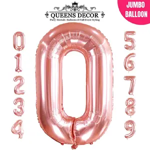 32in Jumbo Number Balloon Rose Gold Foil for Party Balloons & Balloon Styling