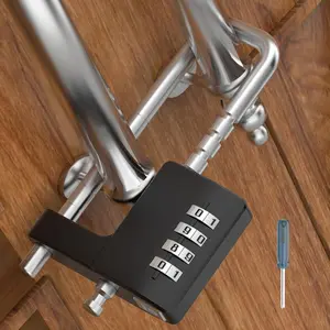 Black 4-Dial Combination Lock, Keyless, 118mm, 0.57 in, 1pc