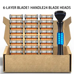 Men's manual shaver kit, blade material is safe and rust proof, easy to use and replace, high-quality material can be washed with water as a whole, classic men's shaving tool