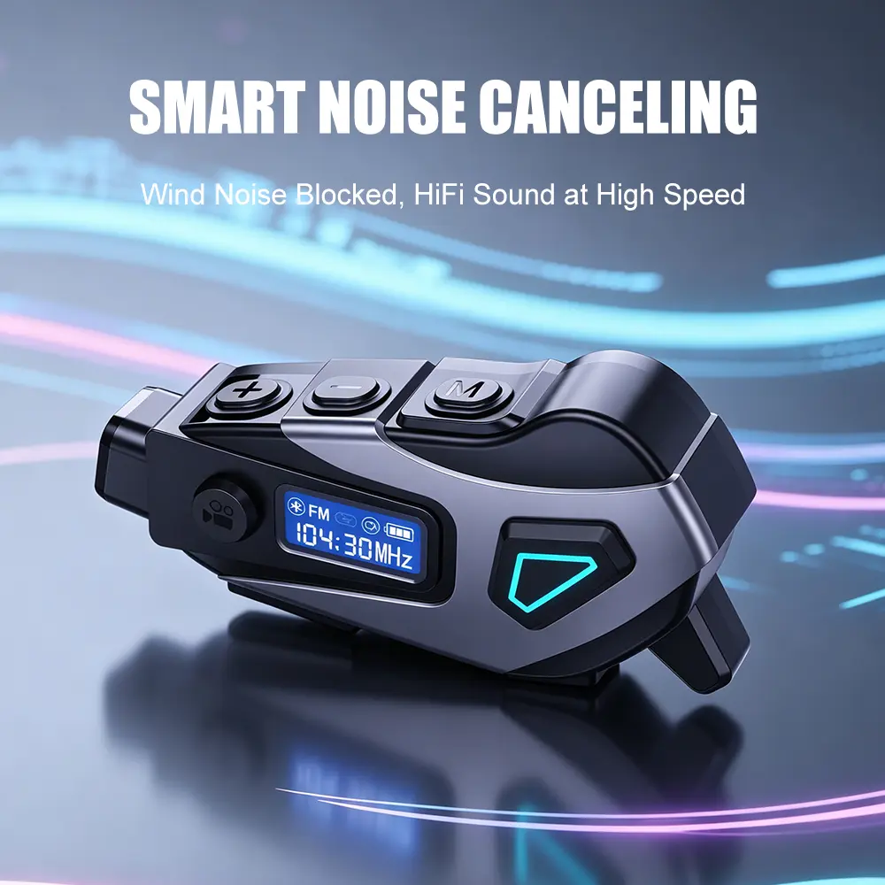MOKATA 2026 New Motorcycle Helmet Bluetooth Camera Headset - Bluetooth 5.4, HD Recording, Long Battery Life, Active Noise Cancellation, Universal Fit, Wireless, Hi Res Audio, with Sound, for Riding Enthusiasts