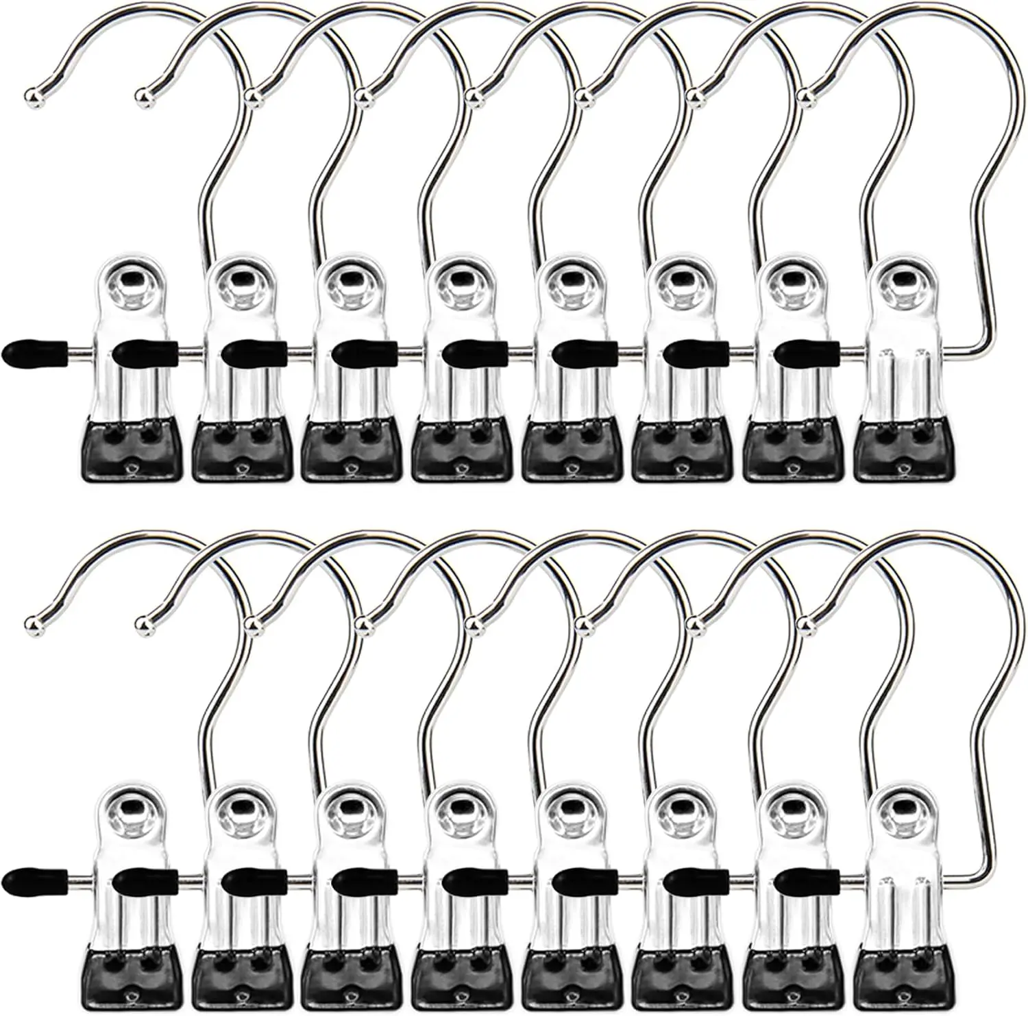 16 Pack Boot Hangers Clips, Laundry Hooks Hanging Clips Clothes Pins Closet Hanger Organizer Clamps Socks Towel Clips Heavy Duty Clothespins Bulk Hanger Clips for Closet Travel Pants Socks Handbags