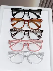 5 Pairs Small Frame Blue Light Blocking Glasses for Women, Men's Fashion Plain Eyeglasses, Casual Decorative Glasses for All Seasons