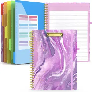 Clipboard Folio With Refillable Notepad Folder W/ 10 Storage Pockets For Letter Size Spiral Clipboards Notebook Portfolio School Office
