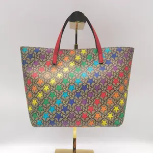 Pre-owned GUCCI Cowhide Shoulder Bags GG Imprime Multicolor Coated Canvas Monogram Print Tote Bag
