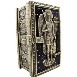 "Religious Keepsake Box with Cold Cast Bronze Frame, Decorative Trinket Case for Rosary and Relics, Handcrafted Ornamental Storage, Elegant Display Holder for Sacred Items, Durable and Stylish Home Decor" Organiser Traditional Artwork Unicorn Gift