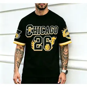 Men's Street-Style Collegiate Basketball Jersey ,Chicago Flames #26 3D-Printed Basketball Shirt; Casual, Slim-Fit, All-Over Print Design; Men's Short Sleeve
