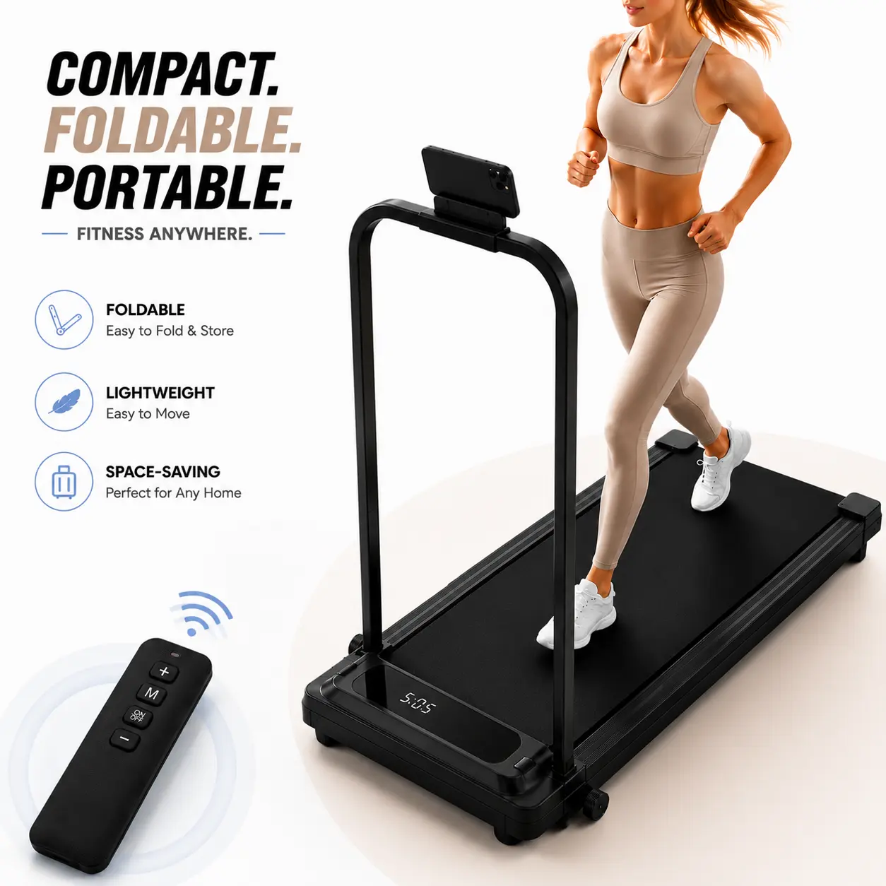 [2026 Upgraded]Incline Walking Pad & 2-in-1 Folding Treadmill – 3.0HP Heavy Duty Under Desk Treadmill with Handlebar, 350 lbs Capacity, 0.6-7.6 MPH Compact Running Machine for Home Office