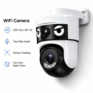 Popular Dual-Lens WiFi Camera for Home Security, Remote HD Night Vision Monitor with Phone App, Motion Alert, Two-Way Talk, for Kids Pets Elderly Baby Nursery