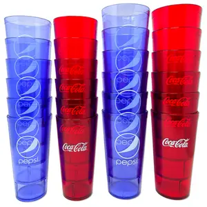 20-32oz Restaurant Grade Coca-Cola Heavy-Duty Plastic Tumblers - Reusable, Shatterproof, Stackable, BPA Free Drinkware Cups Beverage