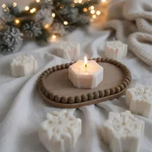 Winter Flake Candle - Snowflake Design, Winter Theme, Perfect for Holiday Decoration