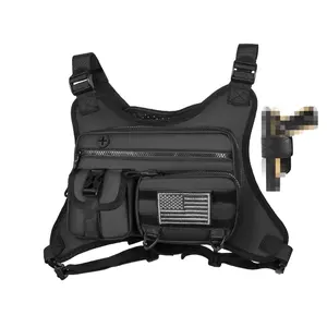 Tactical Vest Chest Bag - Multi-Pocket EDC Chest Rig Backpack, Adjustable Breathable Crossbody Tactical Accessories, Sport Shoulder Bags for Outdoor, Gym Use, running bag,outdoors, father days