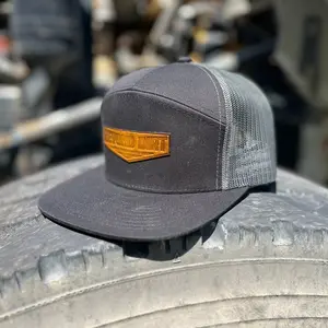 Beyond Dirt Logo 7 Panel Leather Patch Snapback Hat