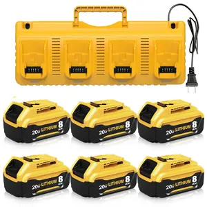 8.0Ah Replacement for Dewalt 20v Max Battery with DCB104 Charger Station Combo