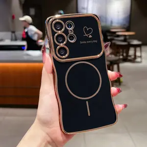 Luxury Plating Soft Case Compatible with Samsung Galaxy S26/S25/S24/Ultra/Plus/FE/Edge Full Protective Phone Wave Bumper Shell Cover Casing