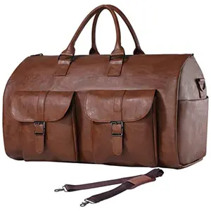 Convertible Polyurethane-Coated PU Leather Carry-On Luggage Bag - Waterproof, Durable Travel Bag for On-the-Go Use, Waterproof Travel Bags, Durable Travel Bags