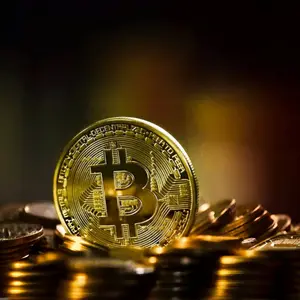 2PC Golden Bitcoin Commemorative Coins, Collecting Gifts, Display Cabinet Ornaments, With A Plastic Shell