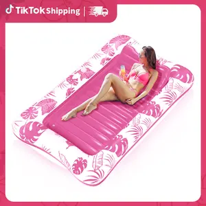 Valentine's Day gift, FathersDayGift,Christmas gift Inflatable Tanning Pool 83″ x 52″ Large Lounge Float With Cup Holder,2025 new Sun Tan Tub Adult Pool Floats Raft Swimming summer collapsible pool sun tan tub Three colors blue, pink and gold