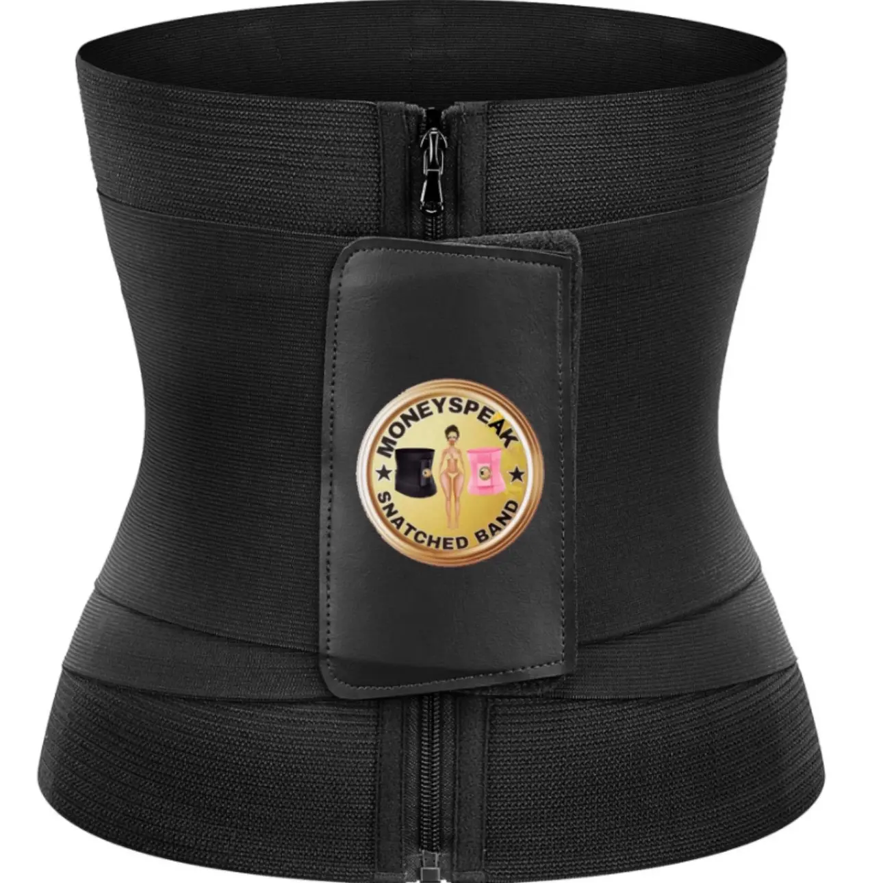 Moneyspeaks  waist trainer Black Compression Fabric