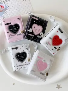 Minimalist 2-Inch Photo Album Keychain Pendant, Heart-Shaped Cutout Design, Steady Happiness, Time Machine of Love, Perfect Accessory for Fans and Young Girls, Trendy Cute Keychain