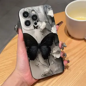 Anti-Drop Butterfly Design Phone Case, Smartphone Compatible with Apple & Samsung Models, Perfect Gift for Women, Girls, Boyfriends