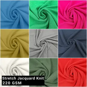 60" Poly Spandex Blend Jacquard Knit Fabric - 220 GSM, Medium-Weight, 4-Way Stretch-Soft & Breathable, by the Yard- Ideal for Apparel, Drapery, Upholstery, DIY- (SKU-831)