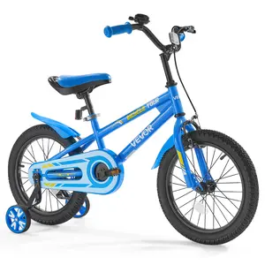 VEVOR Kids Bike,  16 Inches BMX Style Children Bicycle, Rider Height 3.28 ft - 4.27 ft, Training Wheels Included, Sturdy and Easy to Assemble, Toddler Bike for Boys & Girls Learning to Ride, Blue
