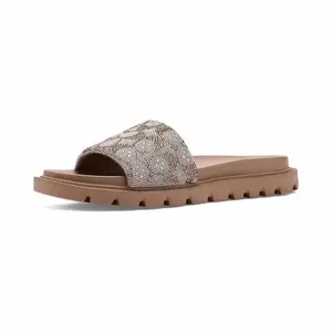 Brynn Signature Crystal Jacquard Slide Sandal for Women, Summer Crystal embellished sandals, Original Rubber Outsole Fasion Women's Slippers(NO BOX)