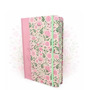 Biblia de Apuntes con Margen Amplio RV1960, tapa dura rosada floral con canto floral