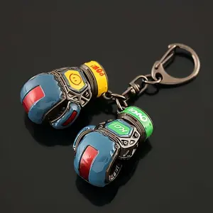 2-Piece Boxing Gloves Metal Model Keychains Ideal Memorial Gifts for Boxing Enthusiasts Suitable for Both Men and Women