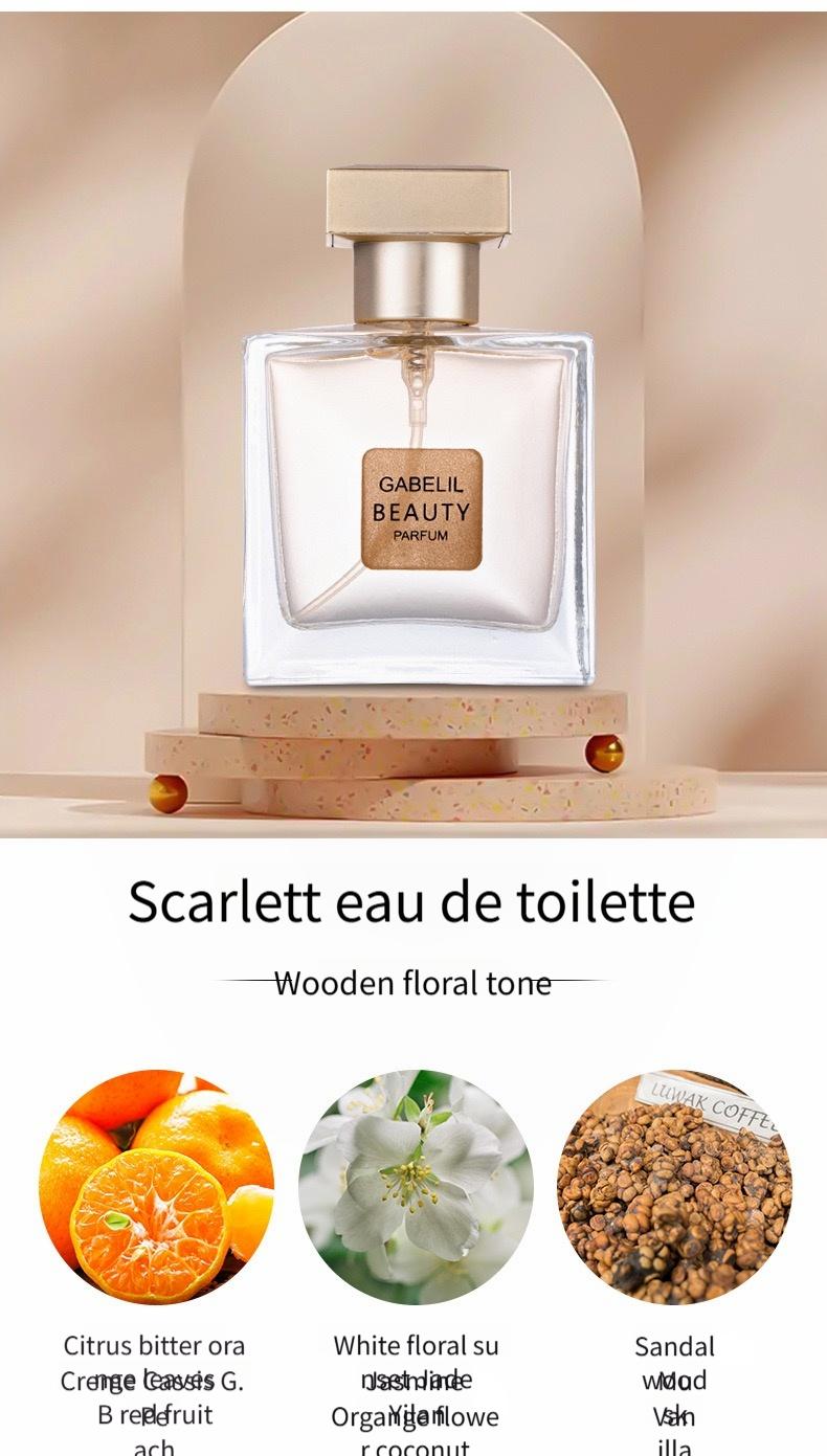 Women’s eau de toilette featuring four distinct fragrance notes: Pink Stream, Floral, Scarlet Ocean, and Black Trace. Suitable for everyday wear and a variety of occasions.