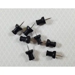 Wood Thumb Tacks Push Pins x8 Pcs Black Dollhouse Miniature Furniture DIY