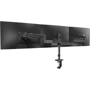 suptek Triple Monitor Mount for Most 17 to 32 inch Screens,Gas Springs Adjustment Monitor Desk Mount Stand with Clamp & Grommet Kit,Black MD8003