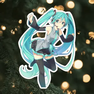 Hatsune Miku Vinyl Sticker, Vocaloid Anime Cute Sticker, Gift For Miku Fans, Water Bottle Laptop Decor
